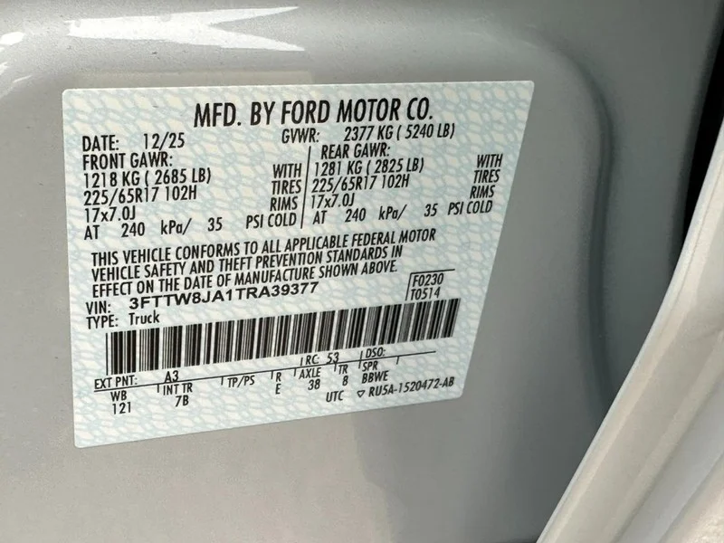 New 2026 Space White Metallic Ford XLT AWD SuperCrew image 14