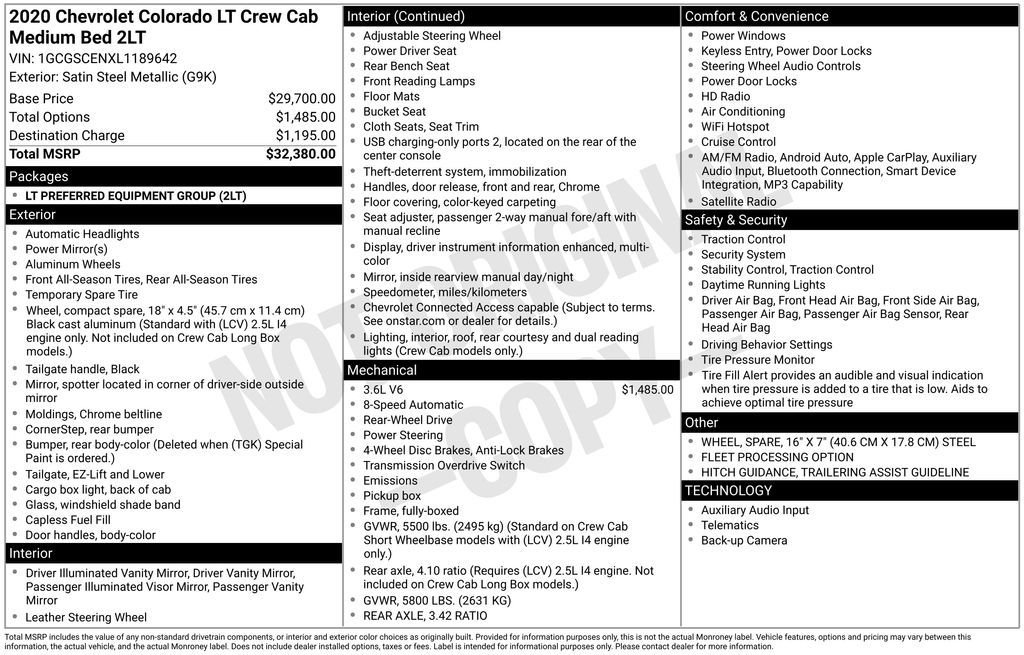 Used 2020 Steel Metallic Chevrolet LT image 17