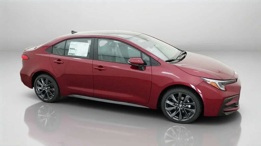 New 2027 Ruby Flare Pearl with Inked roof Toyota SE image 6