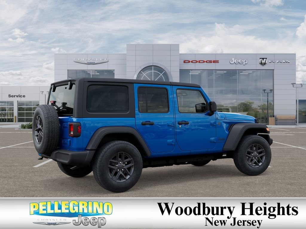New 2025 Hydro Blue Pearl-Coat Exterior Paint Jeep 4-Door Sport S 4x4 image 4