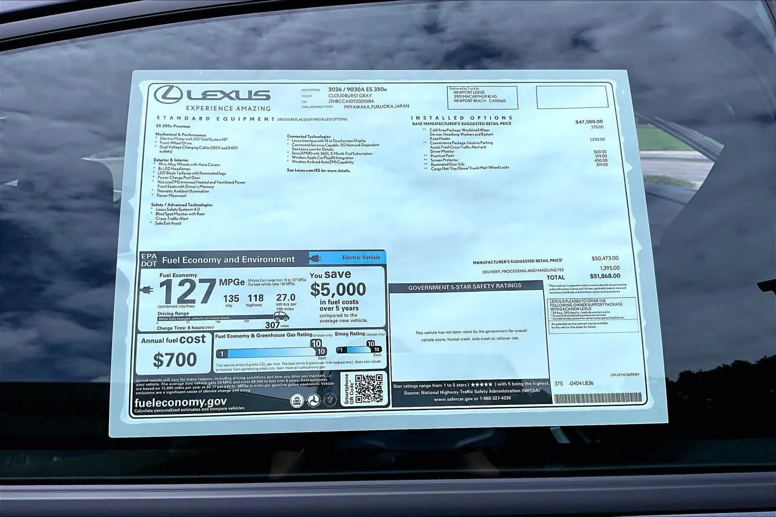 New 2026 Cloudburst Gray Lexus PREMIUM image 22