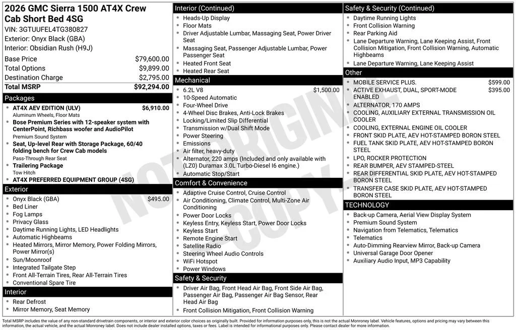 2026 GMC Sierra 4WD Crew Cab Short Box AT4X's photo