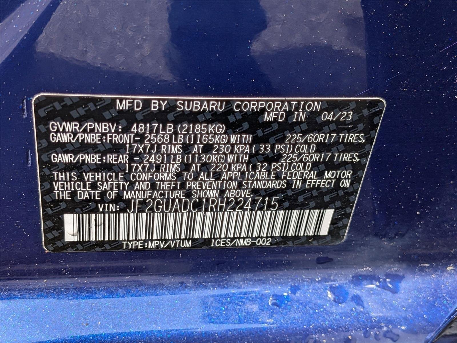 Used 2024 Sapphire Blue Pearl Subaru Premium image 36