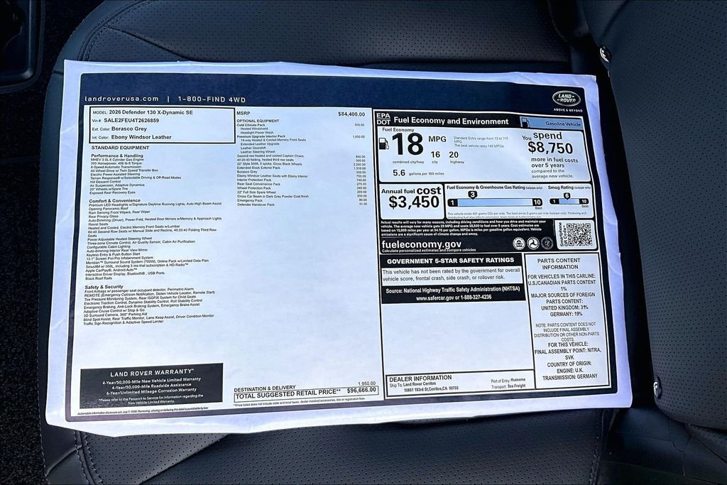 New 2026 Borasco Grey LAND ROVER X-Dynamic SE image 15