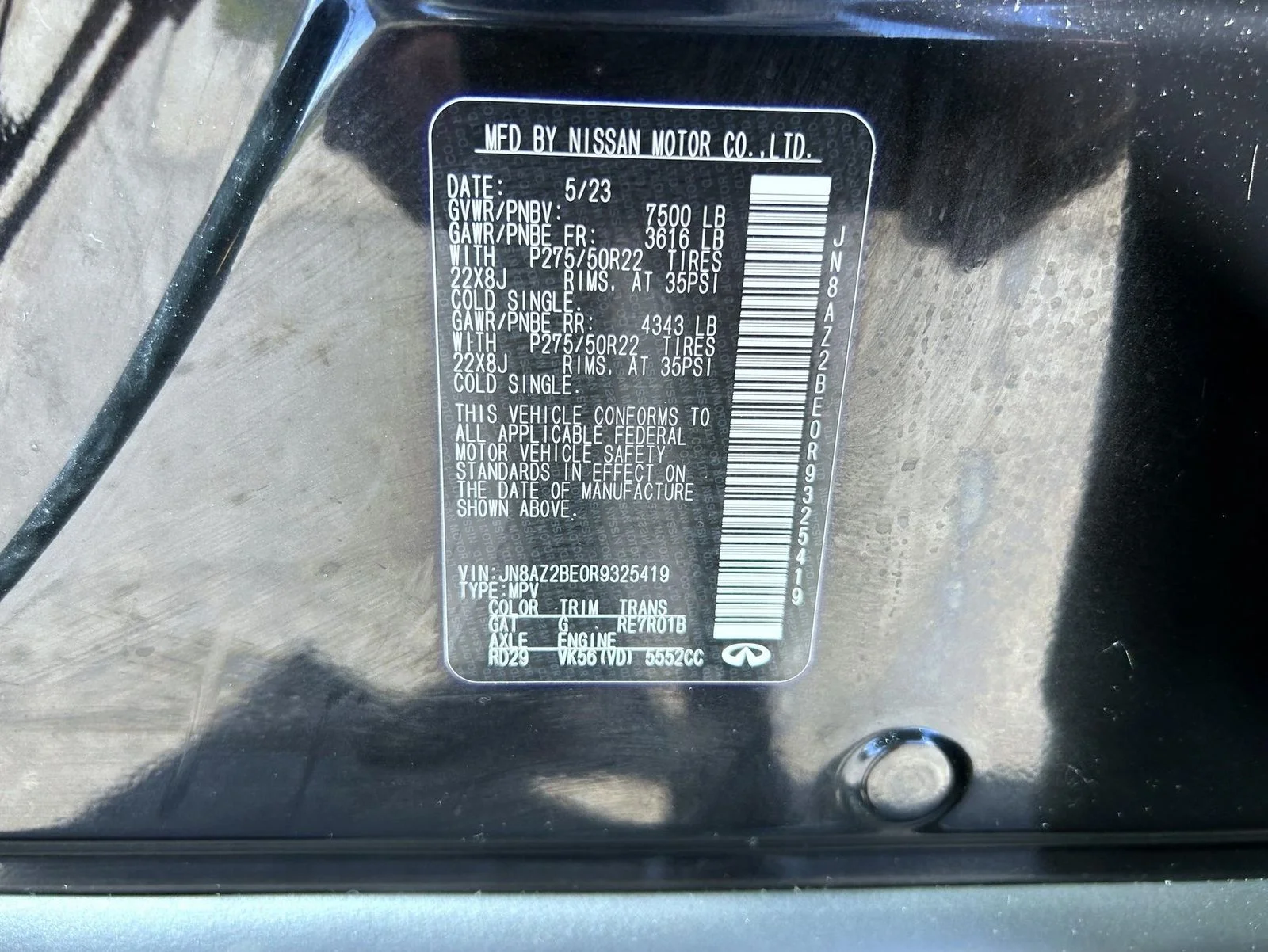 Used 2024 Black INFINITI Sensory image 27