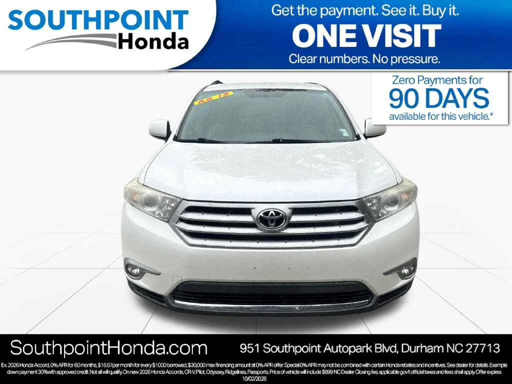 Used 2012 Toyota Highlander Base with VIN 5TDBK3EH5CS128075 for sale in Durham, NC