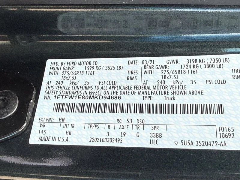 Used 2021 Guard Metallic Ford LARIAT 4WD SuperCrew 5.5