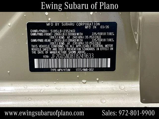 New 2026 SAND DUNE PEARL Subaru Limited Hybrid image 33