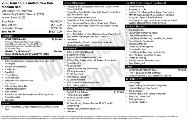 New 2026 Bright White Clearcoat RAM Limited image 35