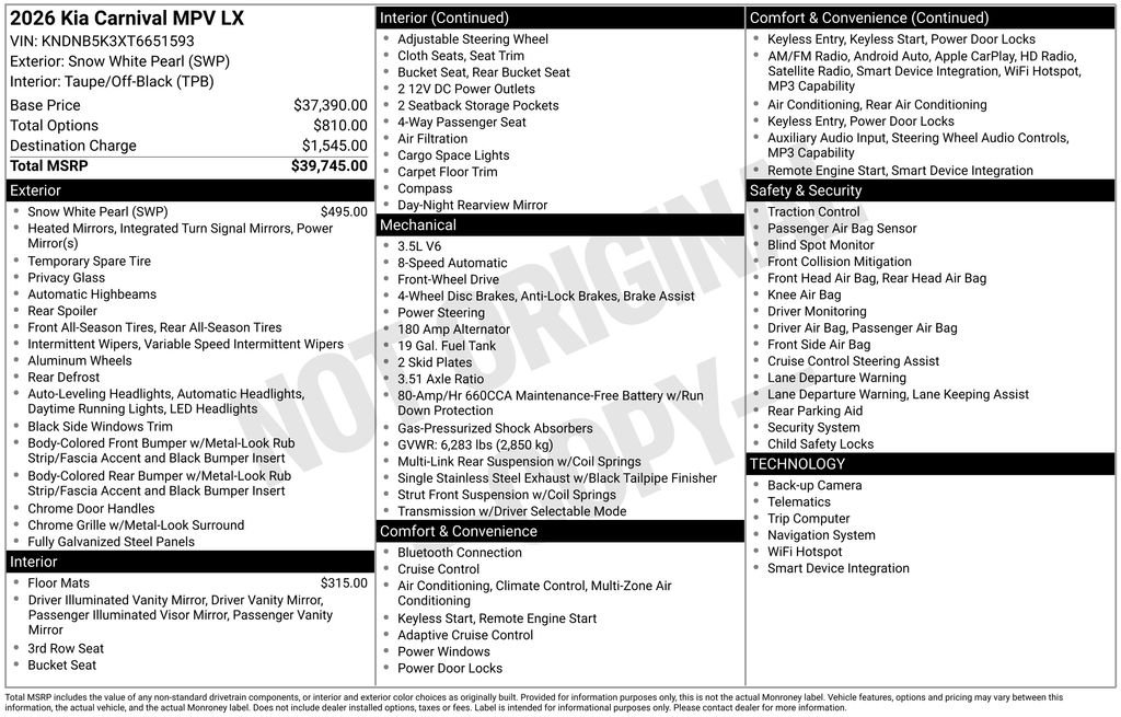 New 2026 White Kia LX image 27