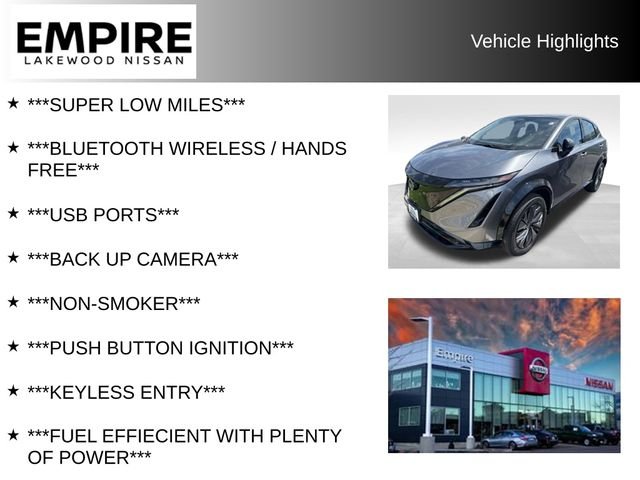 Used 2024 Nissan ARIYA Engage with VIN JN1CF0BB0RM737282 for sale in Lakewood, CO