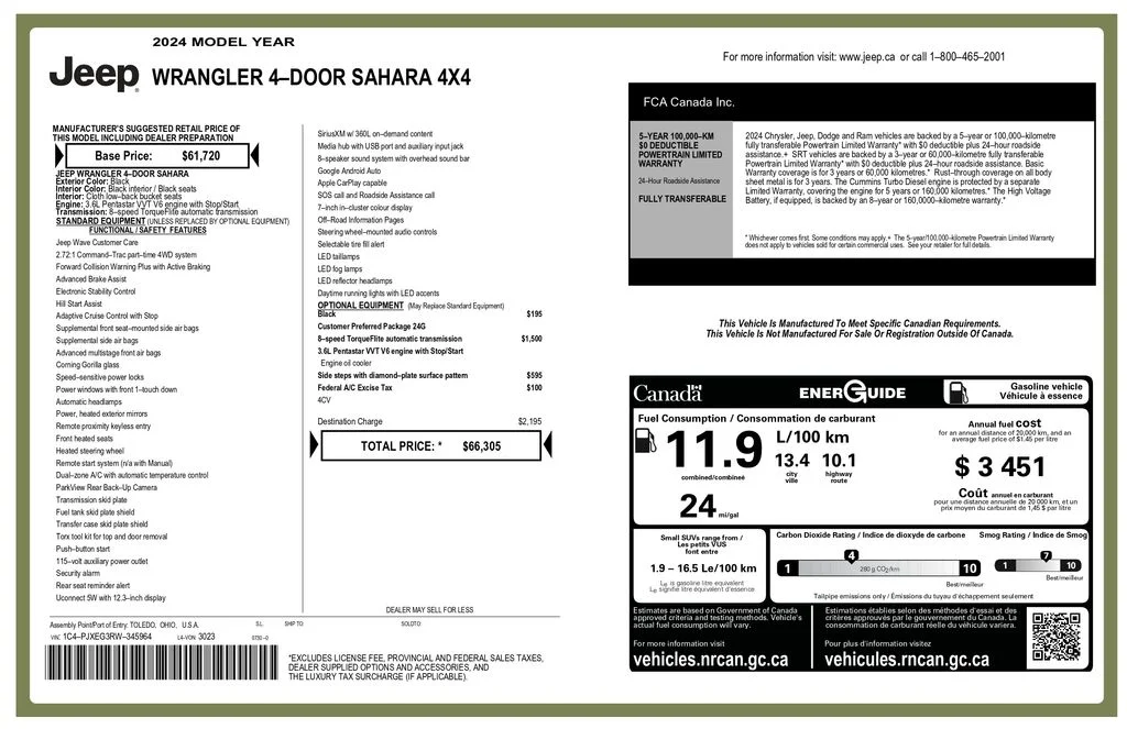 Certified Used 2024 Black Jeep Sahara image 3