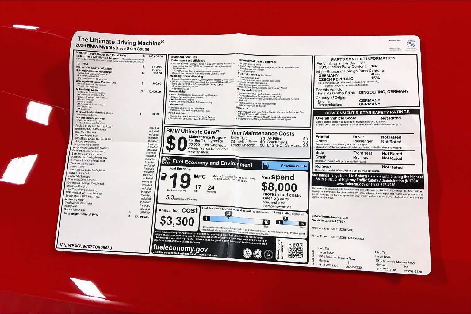 New 2026 Light Red BMW M850i image 22