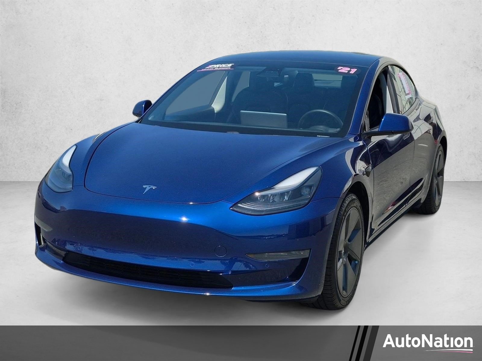 Used 2021 Blue Tesla Standard Range Plus image 1