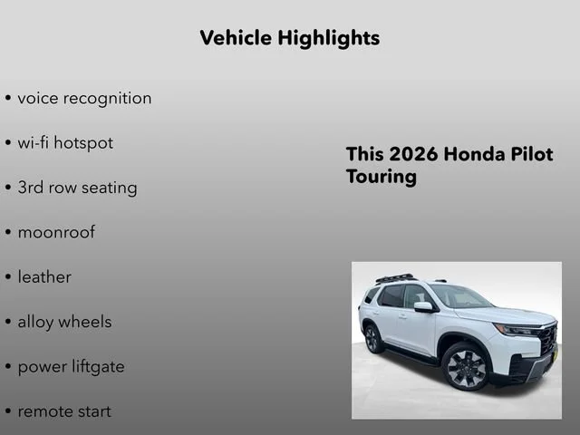 New 2026 Platinum White Honda Touring image 15
