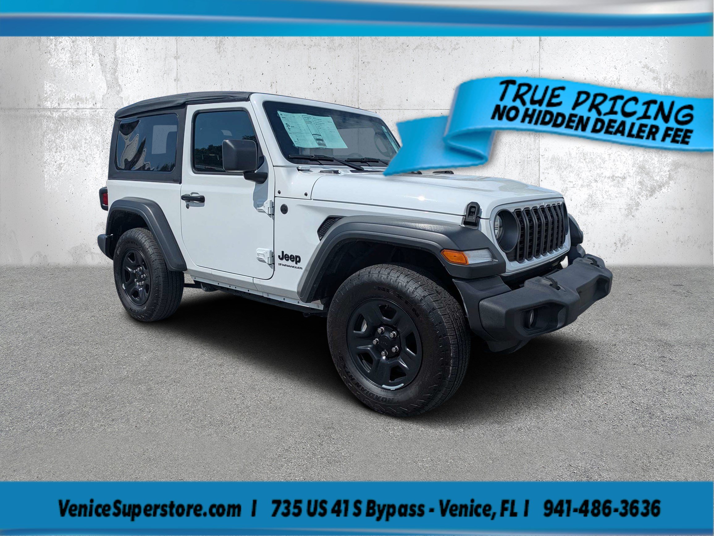 Used 2025 Bright White Clearcoat Jeep Sport image 1