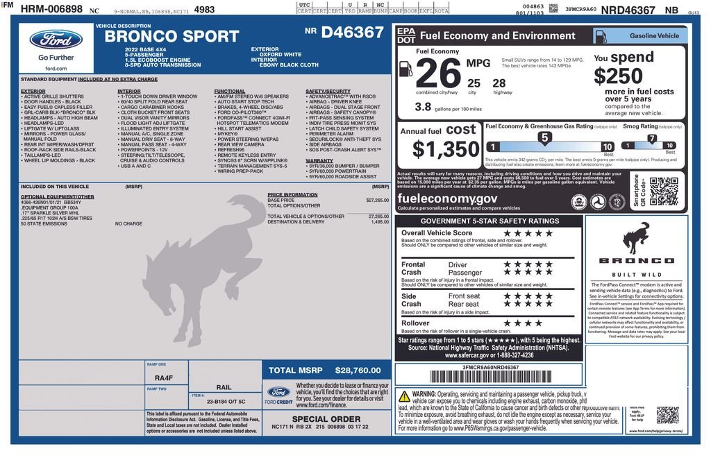 Used 2022 Oxford White Ford Base image 27