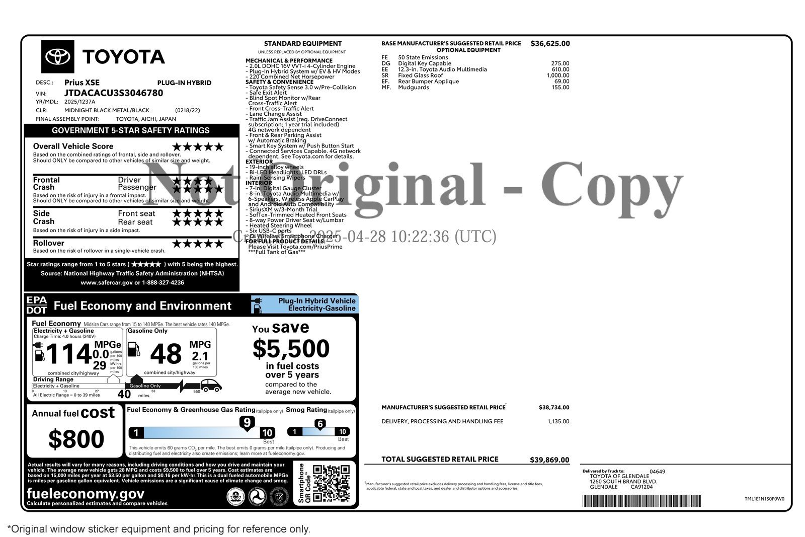 Used 2025 Midnight Black Metallic Toyota XSE image 2