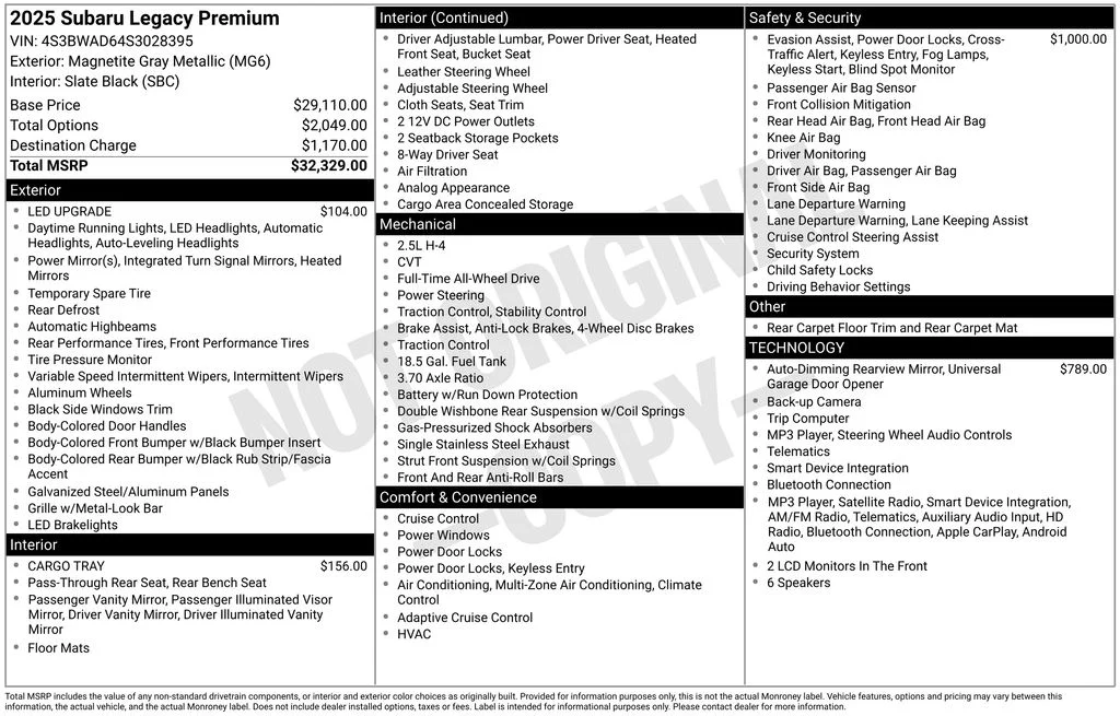 Used 2025 Gray Subaru Premium image 3