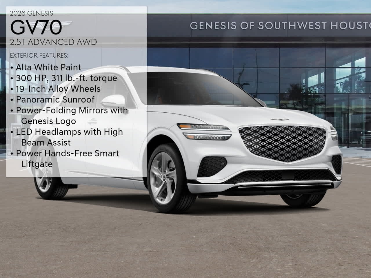 New 2026 Alta White Genesis 2.5T ADVANCED image 3