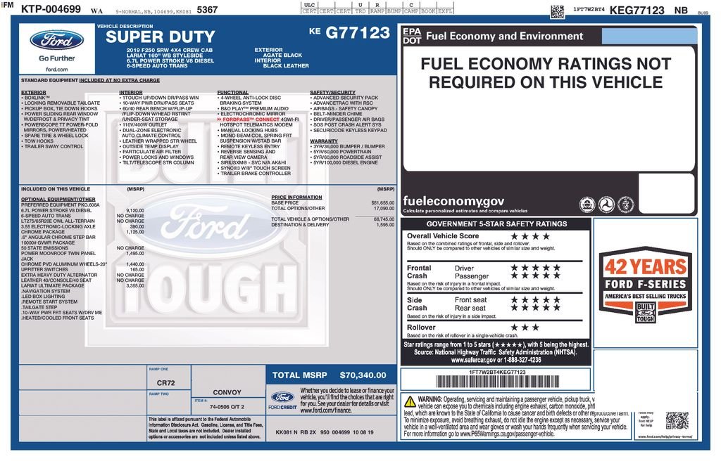 Used 2019 Black Metallic Ford Lariat image 2