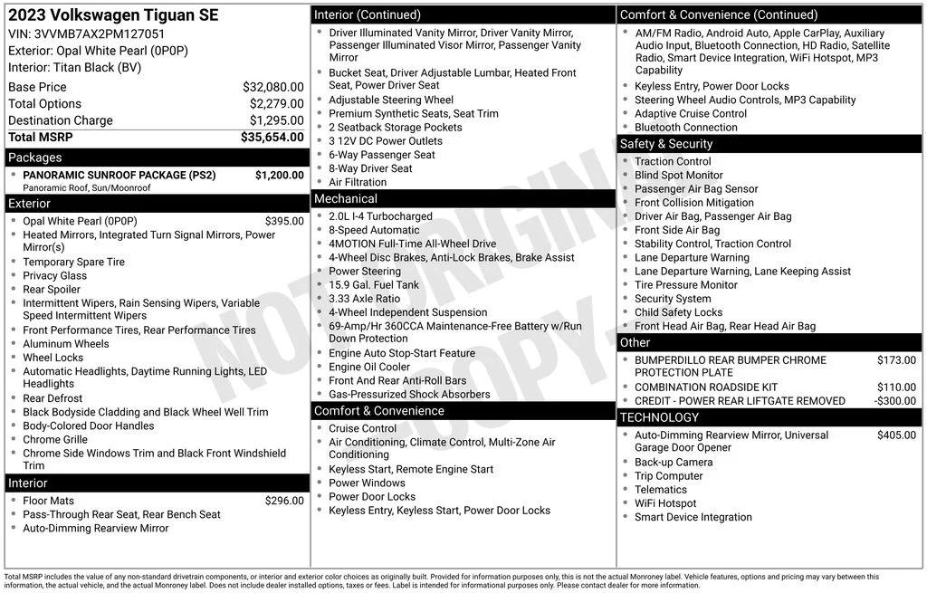 Used 2023 White Volkswagen 2.0T SE image 2