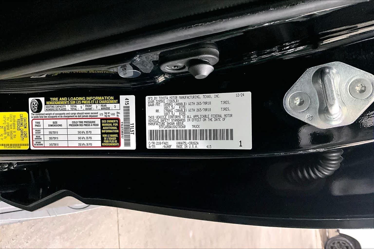 Certified Used 2025 Midnight Black Metallic Toyota SR5 image 73