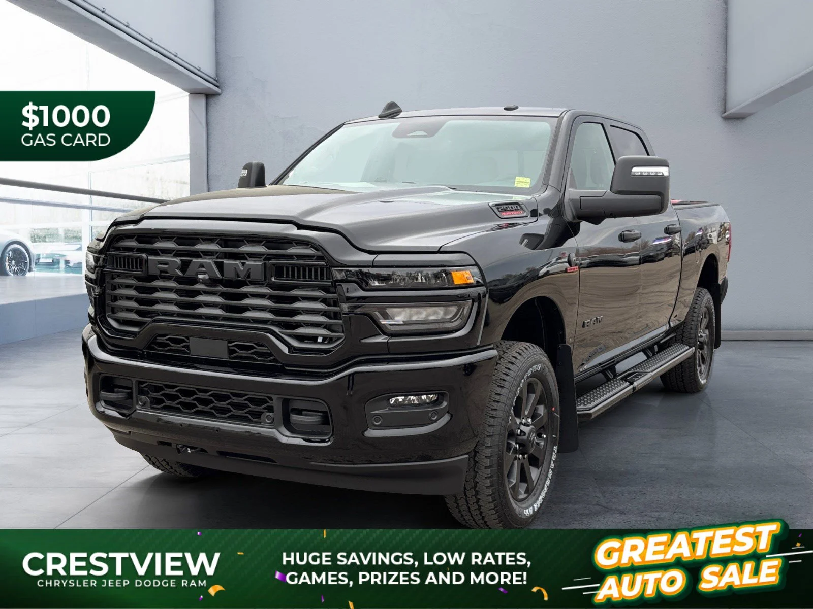 New 2027 Diamond Black Crystal Pearl Ram Big Horn image 1