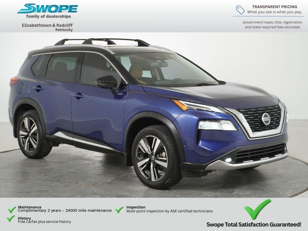 Used 2021 Caspian Blue Metallic/Super Black Nissan Platinum image 1