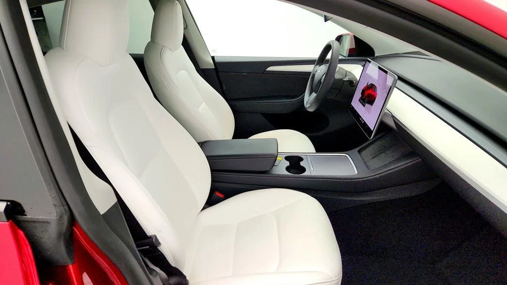 Used 2024 Ultra Red Tesla Long Range AWD w/ Premium White Interior image 25