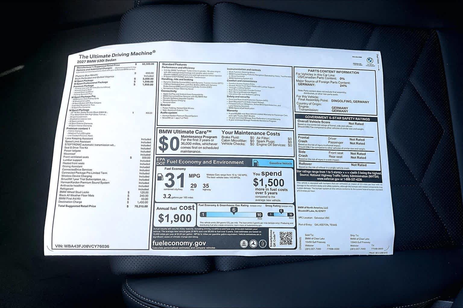 Used 2027 Phytonic Blue Metallic BMW 530i image 20