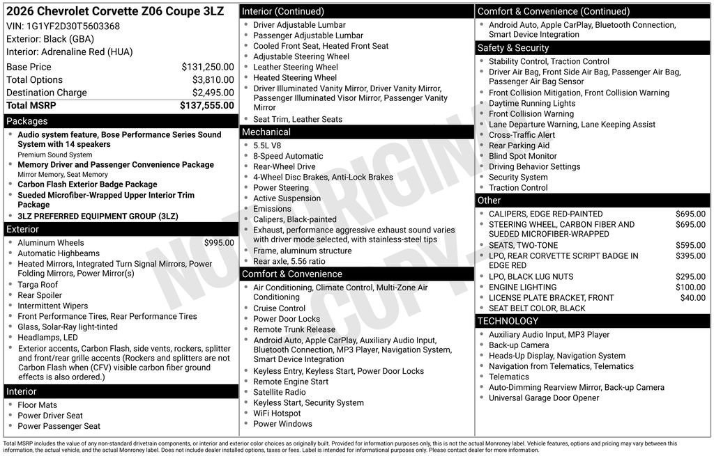 New 2026 Black Chevrolet 3LZ image 6