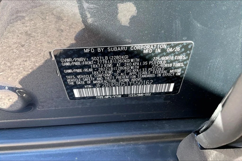 New 2026 MAGNETITE GRAY METALLIC Subaru Premium image 16