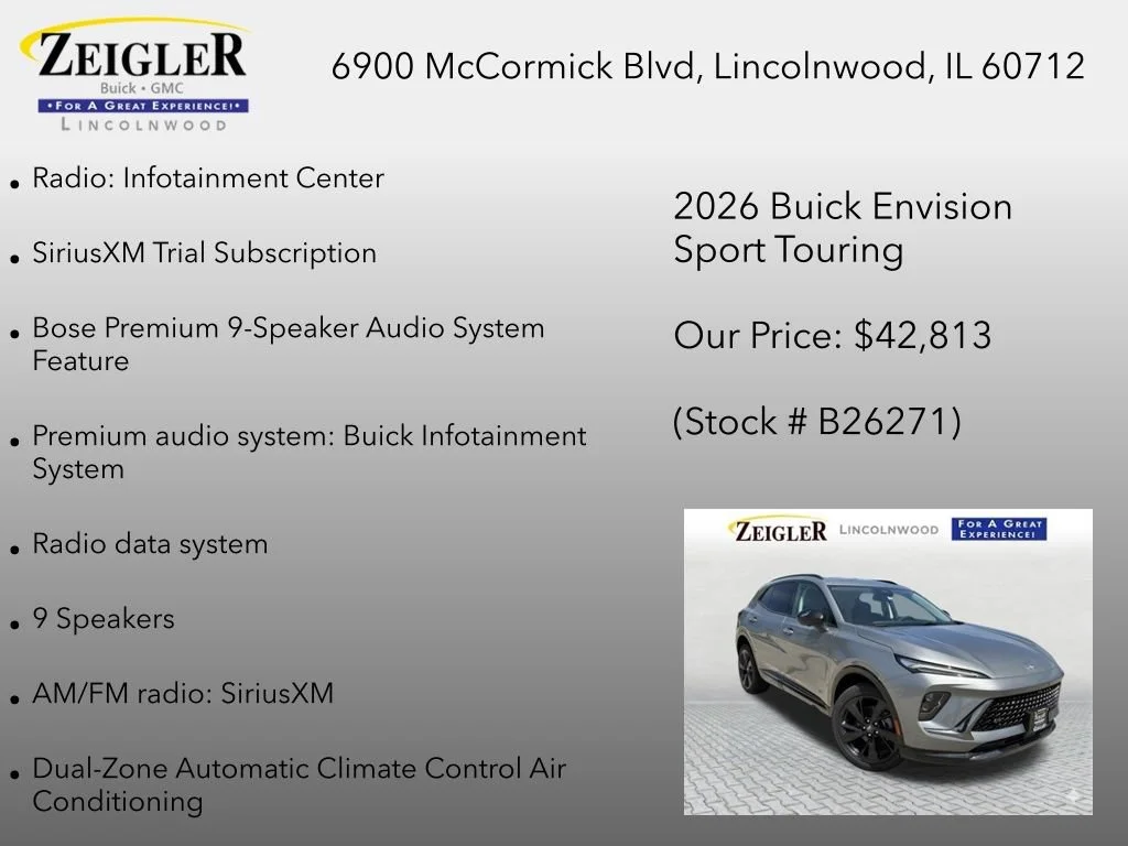 New 2026 Moonstone Gray Metallic Buick Sport Touring image 12