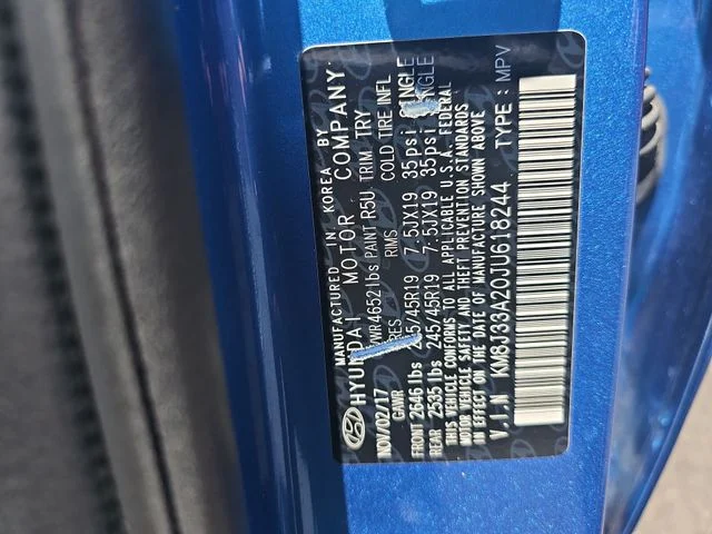 Used 2018 Blue Hyundai Limited image 36