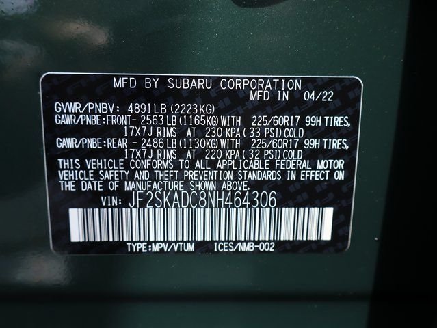 Used 2022 Green Subaru Premium image 40