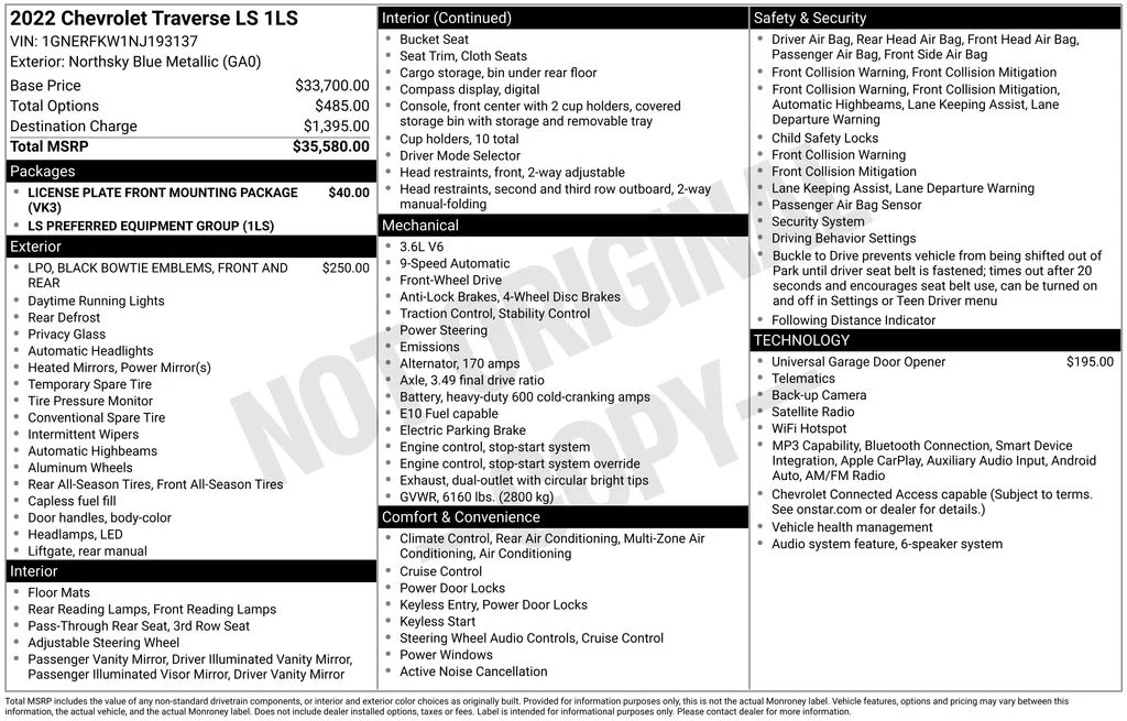 Used 2022 Blue Chevrolet LS image 6