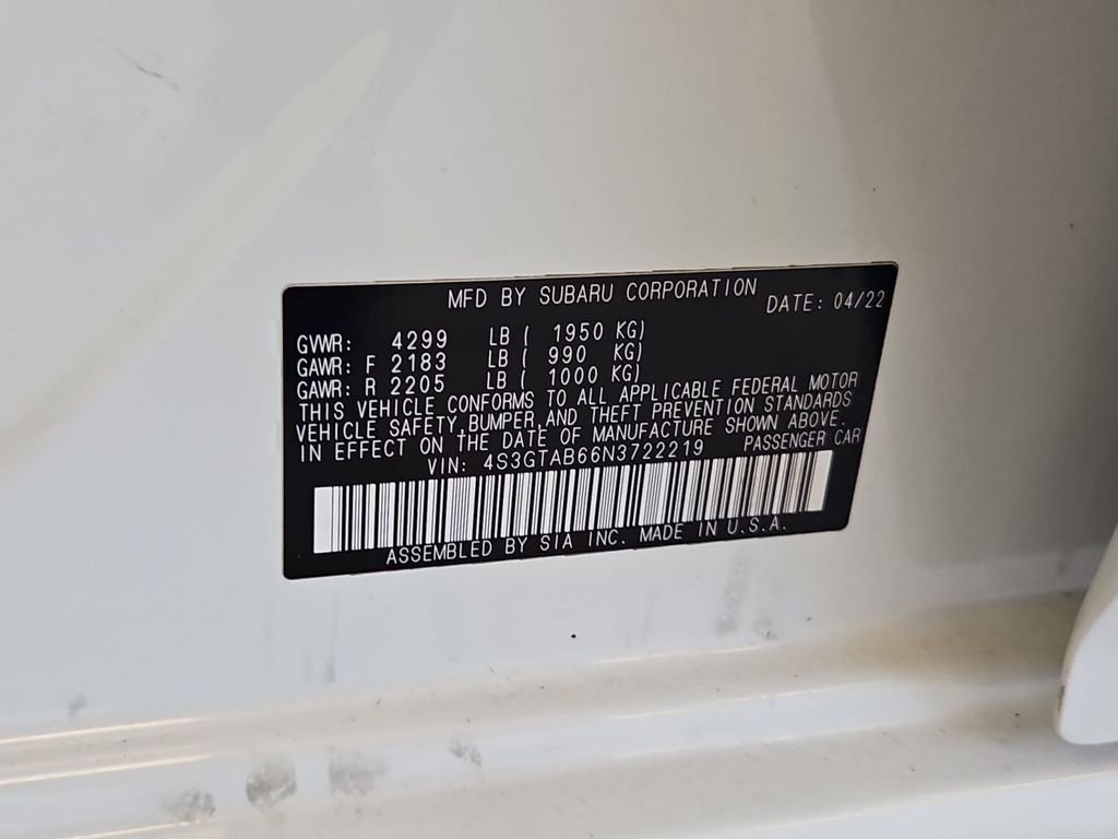 Used 2022 Crystal White Pearl Subaru Base image 32