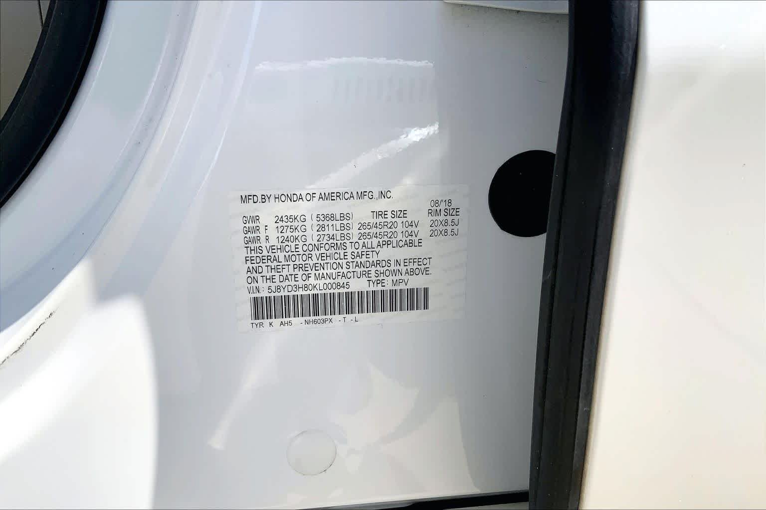 Used 2019 White Diamond Pearl Acura w/Advance Pkg image 35