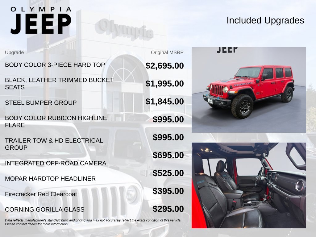 Used 2022 Red Jeep Unlimited Rubicon 4xe image 4