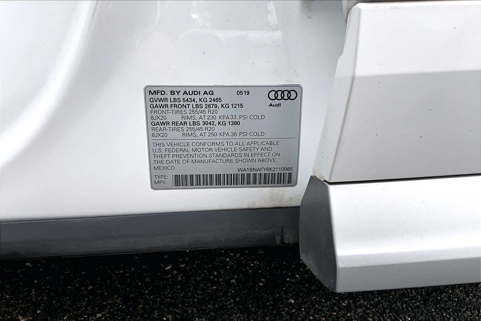 Used 2019 Ibis White Audi Premium Plus image 32