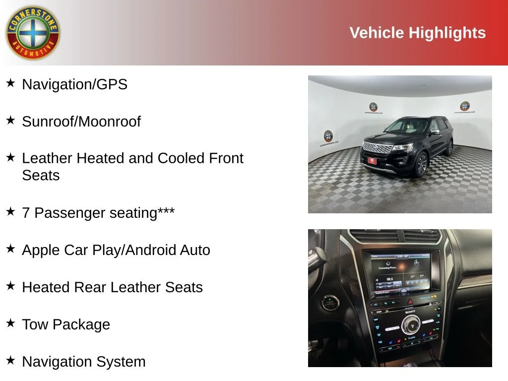 Used 2016 Ford Explorer Platinum with VIN 1FM5K8HT6GGC04697 for sale in Elk River, Minnesota