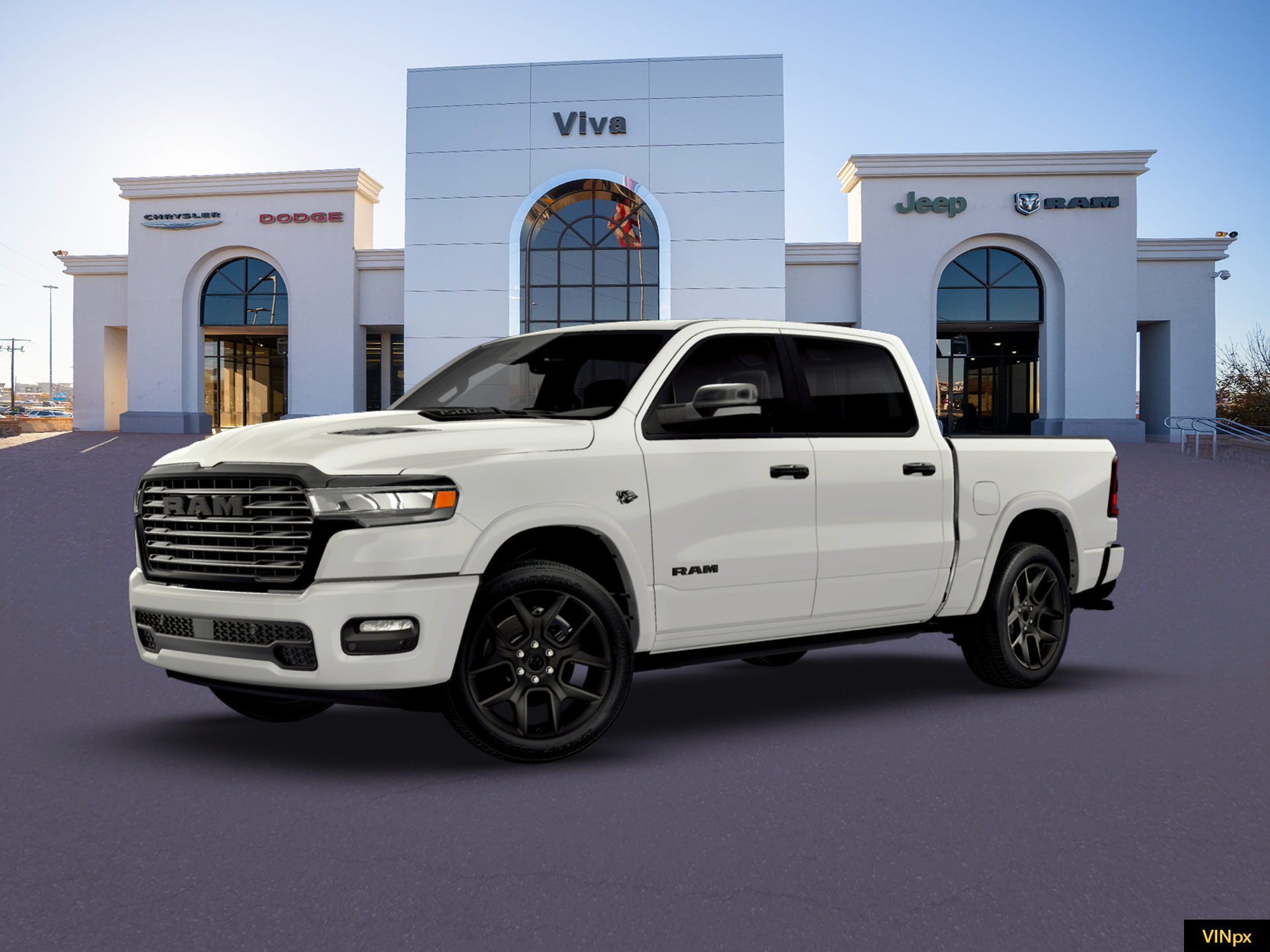 New 2026 Bright White Clear-Coat Exterior Paint RAM Laramie image 2