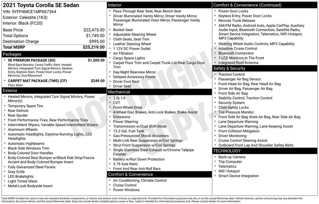 Used 2021 Gray Toyota SE image 17