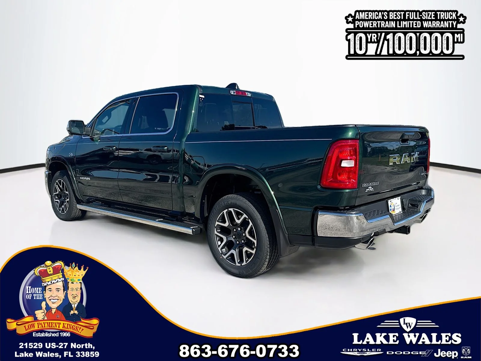 New 2026 Serrano-Green Metallic Exterior Paint RAM Laramie image 4