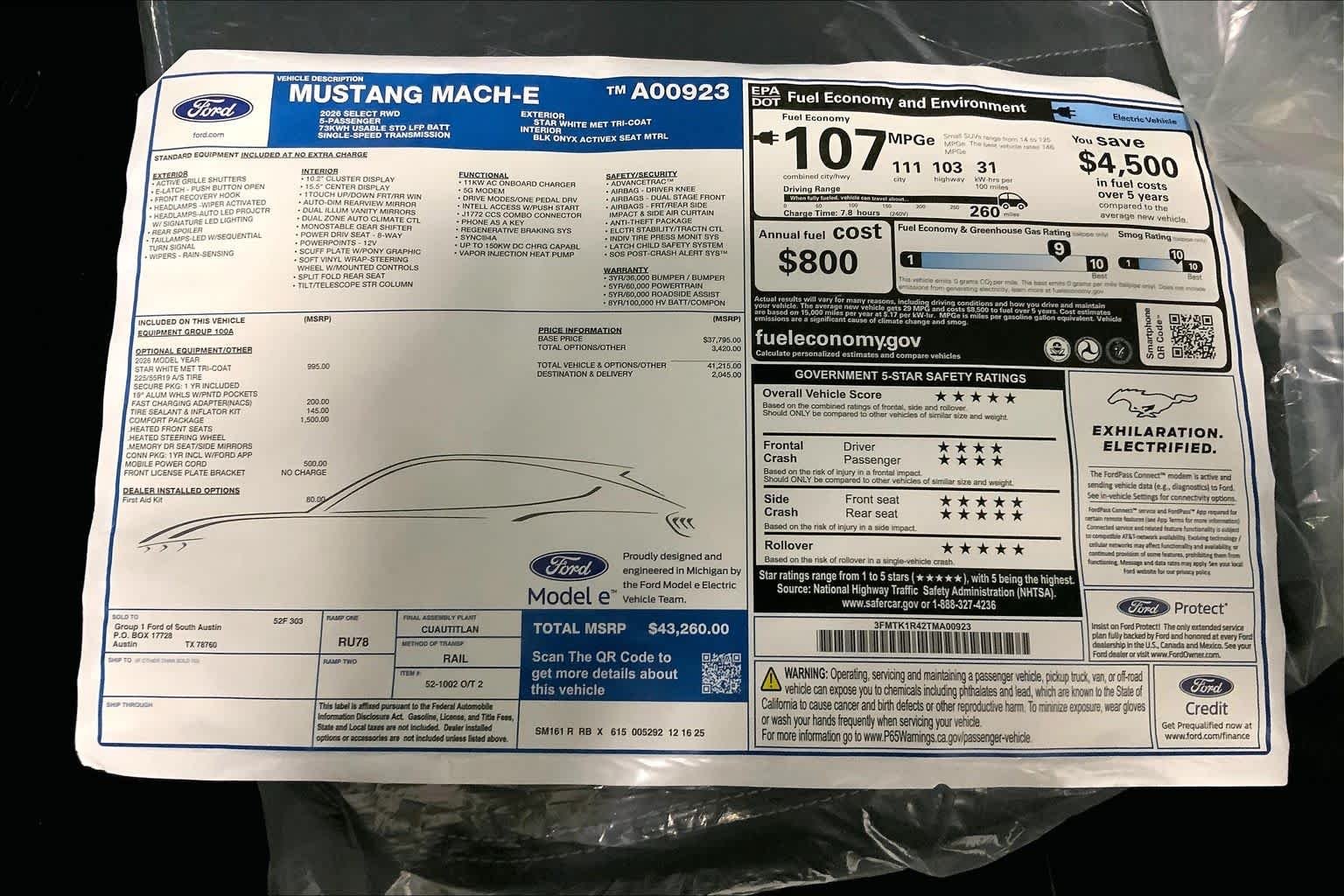 New 2026 Star White Metallic Tri-coat Ford Select image 21