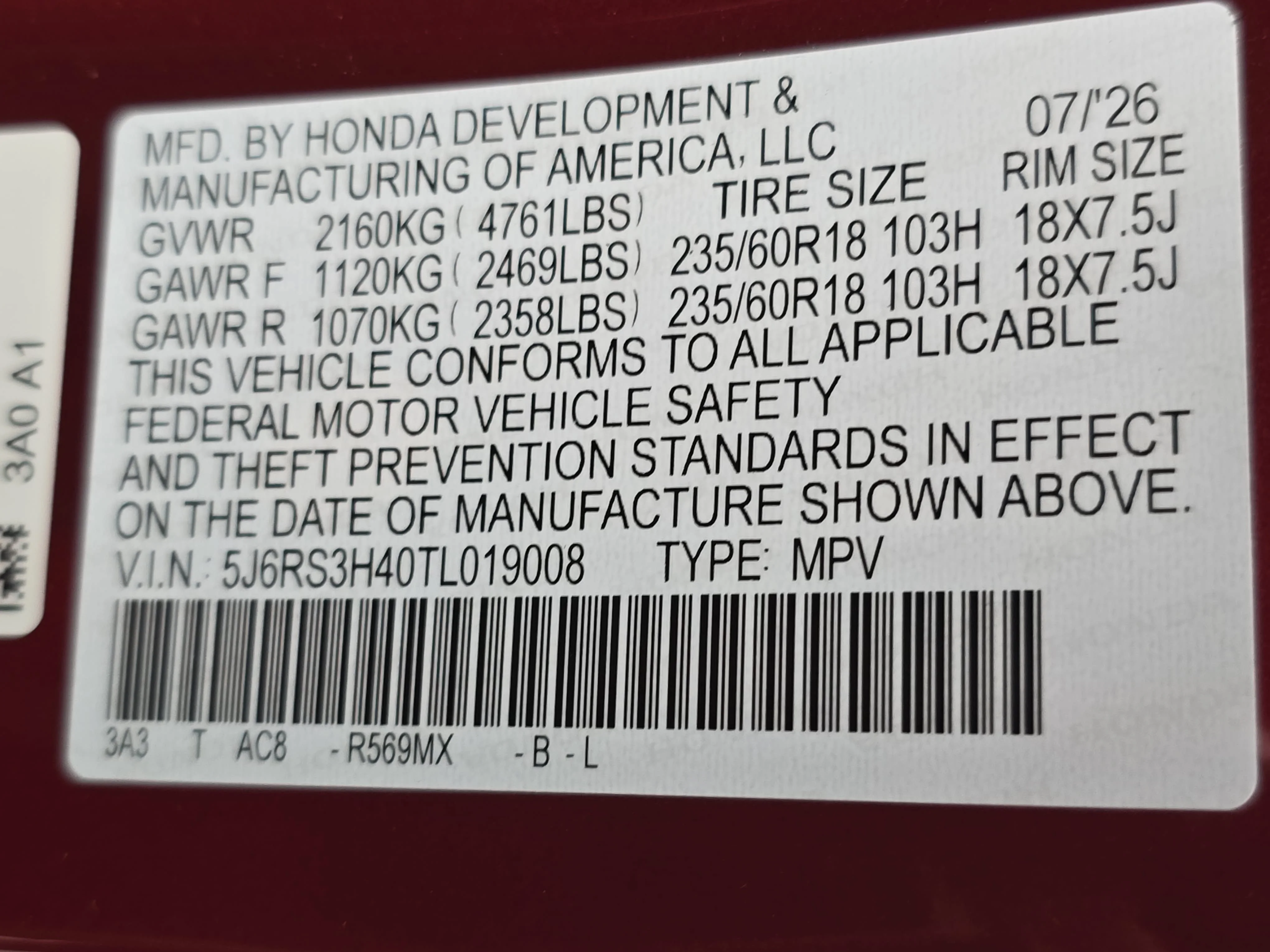 New 2026 Radiant Red Metallic Honda EX image 34