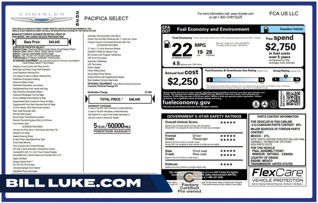2026 Chrysler Pacifica Select