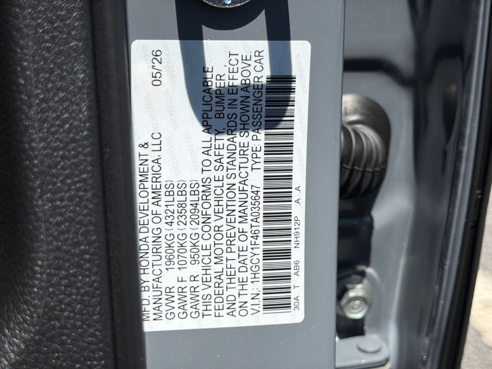 New 2026 Urban Gray Pearl Honda SE image 27