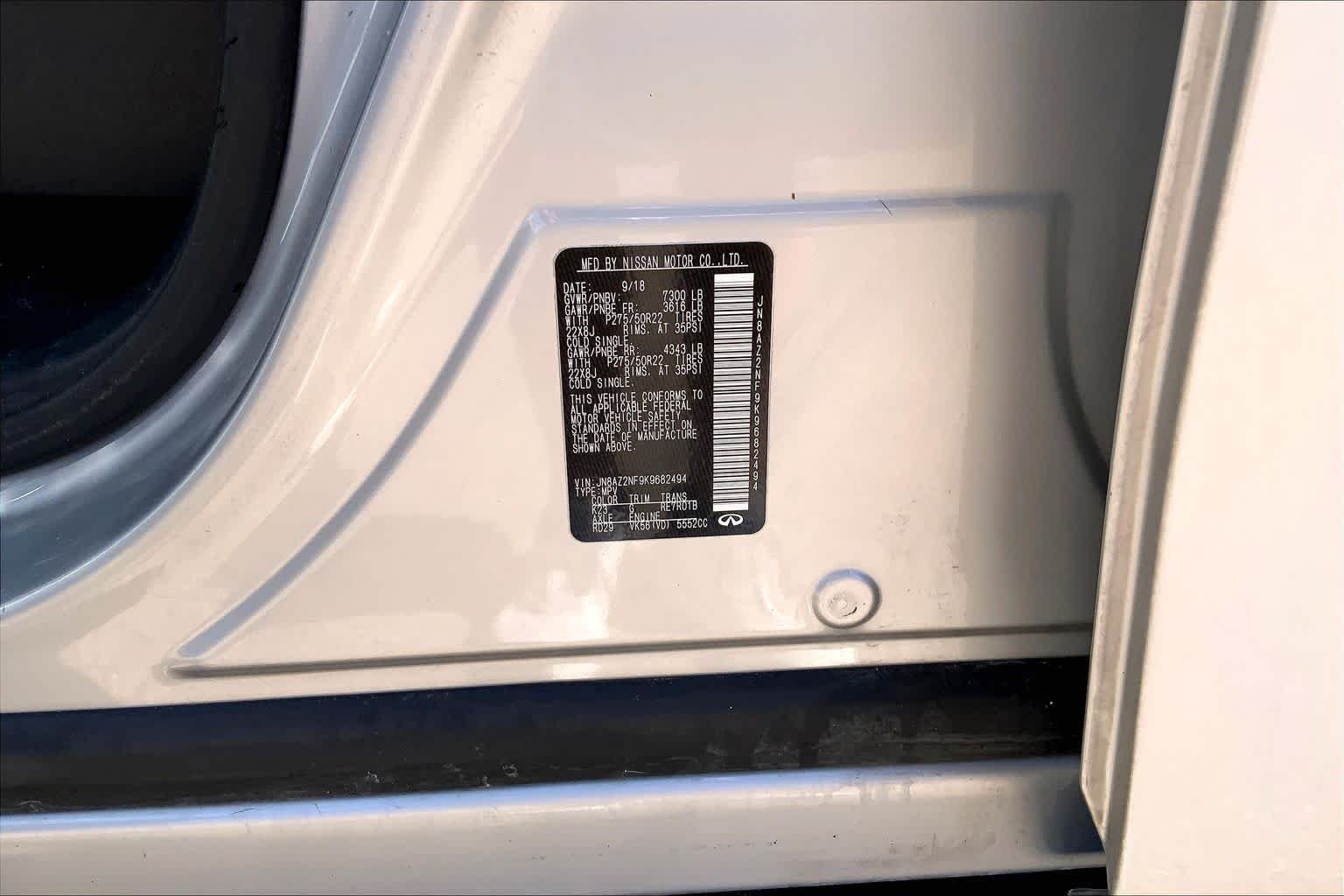 Used 2019 Liquid Platinum INFINITI LUXE image 37